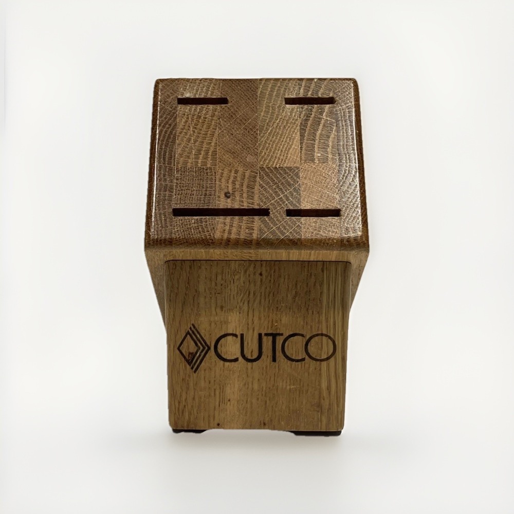 Cutco Wood Studio Set Knife Block 4 Slot USA Honey Oak